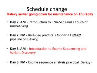 Schedule change