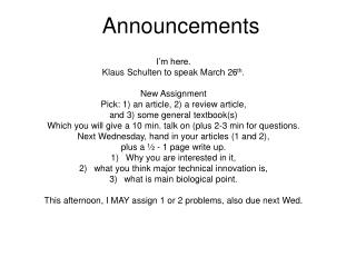 Announcements