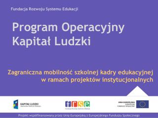 Program Operacyjny Kapitał Ludzki