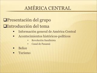 AMÉRICA CENTRAL