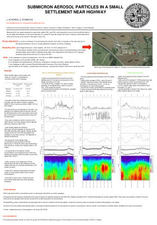 SUBMICRON AEROSOL PARTICLES IN A SMALL SETTLEMENT NEAR HIGHWAY J. HOVORKA , Z. STAŇKOVÁ