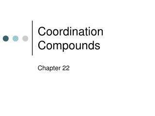 Coordination Compounds