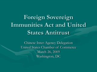 Foreign Sovereign Immunities Act and United States Antitrust