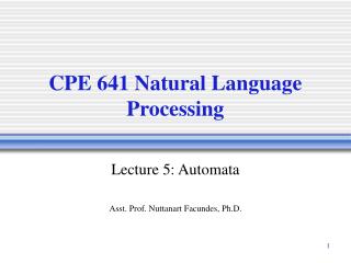 CPE 641 Natural Language Processing