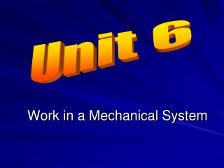 Work in a Mechanical System