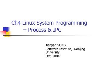 Ch4 Linux System Programming – Process &amp; IPC