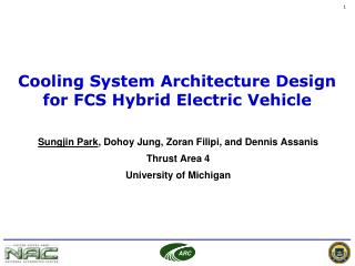 Cooling System Architecture Design for FCS Hybrid Electric Vehicle