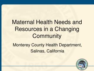 Maternal Health Needs and Resources in a Changing Community