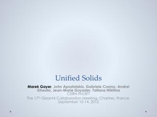 Unified Solids