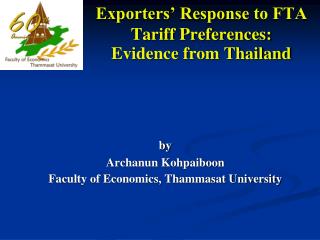 Exporters’ Response to FTA Tariff Preferences: Evidence from Thailand