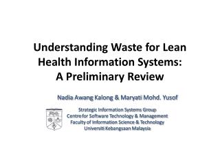 Understanding Waste for Lean Health Information Systems: A Preliminary Review