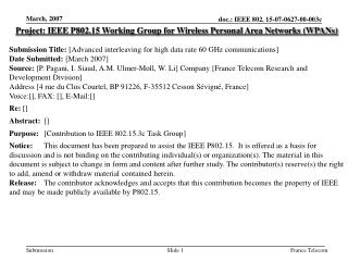 Project: IEEE P802.15 Working Group for Wireless Personal Area Networks (WPANs)