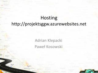 Hosting projektsggw.azurewebsites