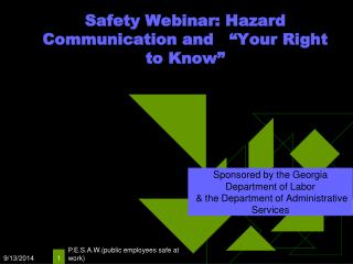 Safety Webinar: Hazard Communication and “Your Right to Know”