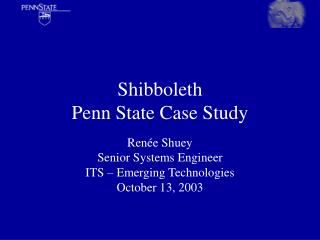 Shibboleth Penn State Case Study