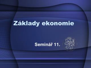 Základy ekonomie