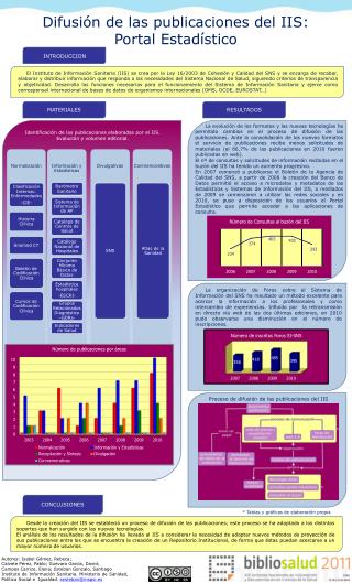 Difusión de las publicaciones del IIS: Portal Estadístico