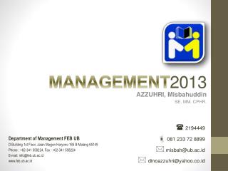 MANAGEMENT 2013