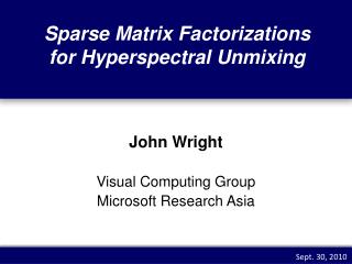 Sparse Matrix Factorizations for Hyperspectral Unmixing