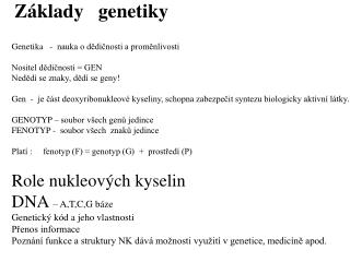 Základy genetiky