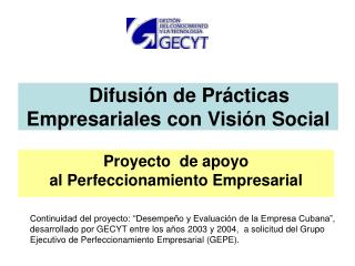 Difusión de Prácticas Empresariales con Visión Social