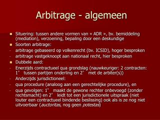 Arbitrage - algemeen