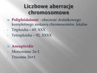 Liczbowe aberracje chromosomowe