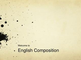 Welcome to English Composition