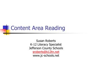 Content Area Reading