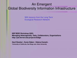 An Emergent Global Biodiversity Information Infrastructure