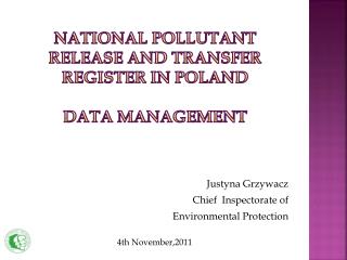 National pollutant release and transfer register in poland data management