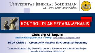 KONTROL PLAK SECARA MEKANIS