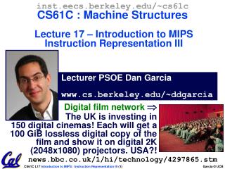 Lecturer PSOE Dan Garcia cs.berkeley/~ddgarcia