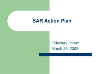 SAR Action Plan