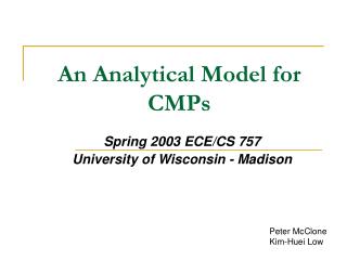 An Analytical Model for CMPs