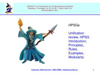 HPSGs Unification review, HPSG Introduction, Principles, Rules, Examples, Modularity