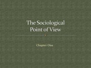 The Sociological Point of View