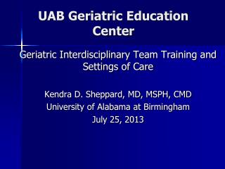 UAB Geriatric Education Center