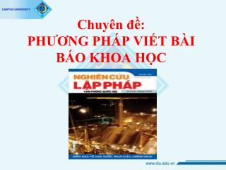 Chuyên đề: PHƯƠNG PHÁP VIẾT BÀI BÁO KHOA HỌC