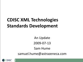 CDISC XML Technologies Standards Development