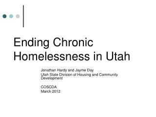 Ending Chronic Homelessness in Utah