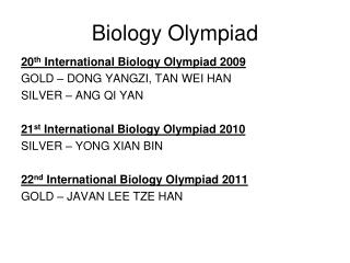 Biology Olympiad
