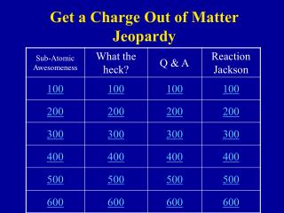 Get a Charge Out of Matter Jeopardy