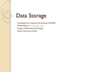 Data Storage