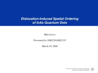 Dislocation-Induced Spatial Ordering of InAs Quantum Dots