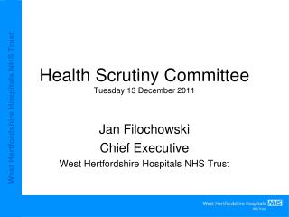 Health Scrutiny Committee Tuesday 13 December 2011