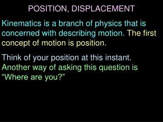 POSITION, DISPLACEMENT