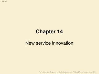 Chapter 14 New service innovation
