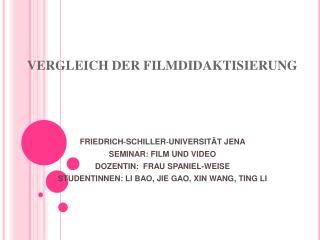 VERGLEICH DER FILMDIDAKTISIERUNG