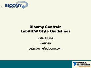 Bloomy Controls LabVIEW Style Guidelines